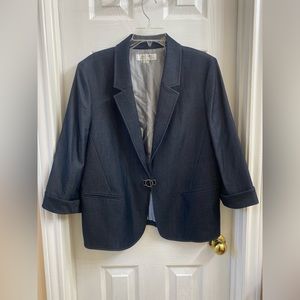 TAHARI ASL Single Breasted Navy Blue Blazer Women's Sz 16 Business Suit Jacket